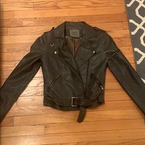 Thread & Supply metallic leather moto jacket